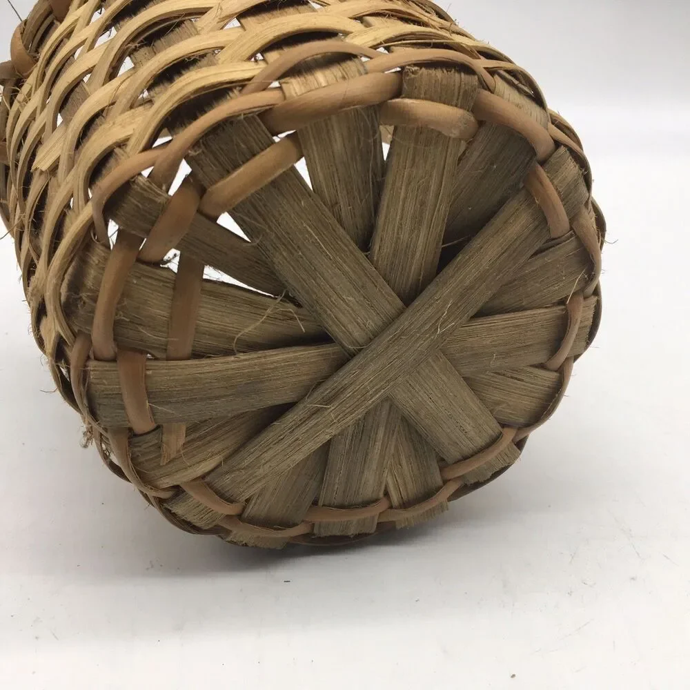 Vintage Primitive Split Oak Hand Woven Gathering Basket Cottage Core Farmhouse